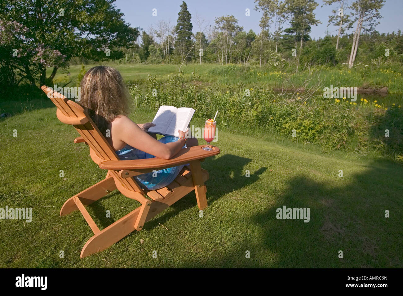 Kanada, Neufundland, Westküste, Stephenville, Dhoon Lodge, Georgette, Model release Stockfoto