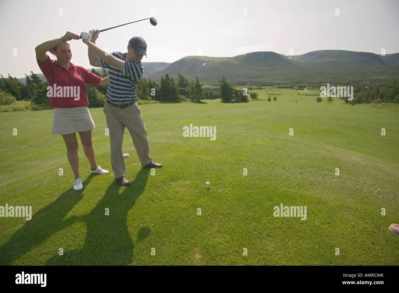 Kanada, Neufundland, West Coast, Codroy Tal, 9-Loch Golfplatz, St. Andrews Na Creige Golf Course Stockfoto