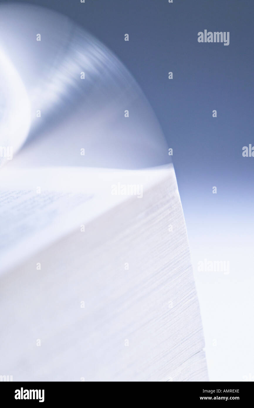 Nahaufnahme von Seiten in einem Buch Stockfoto
