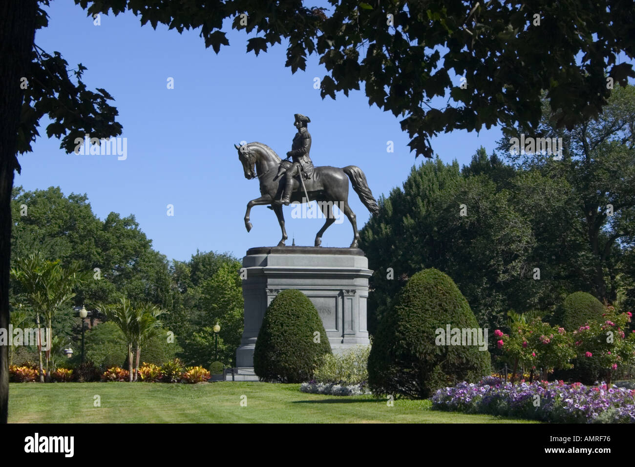 Statue von George Washington in Boston Public Garden Stockfoto