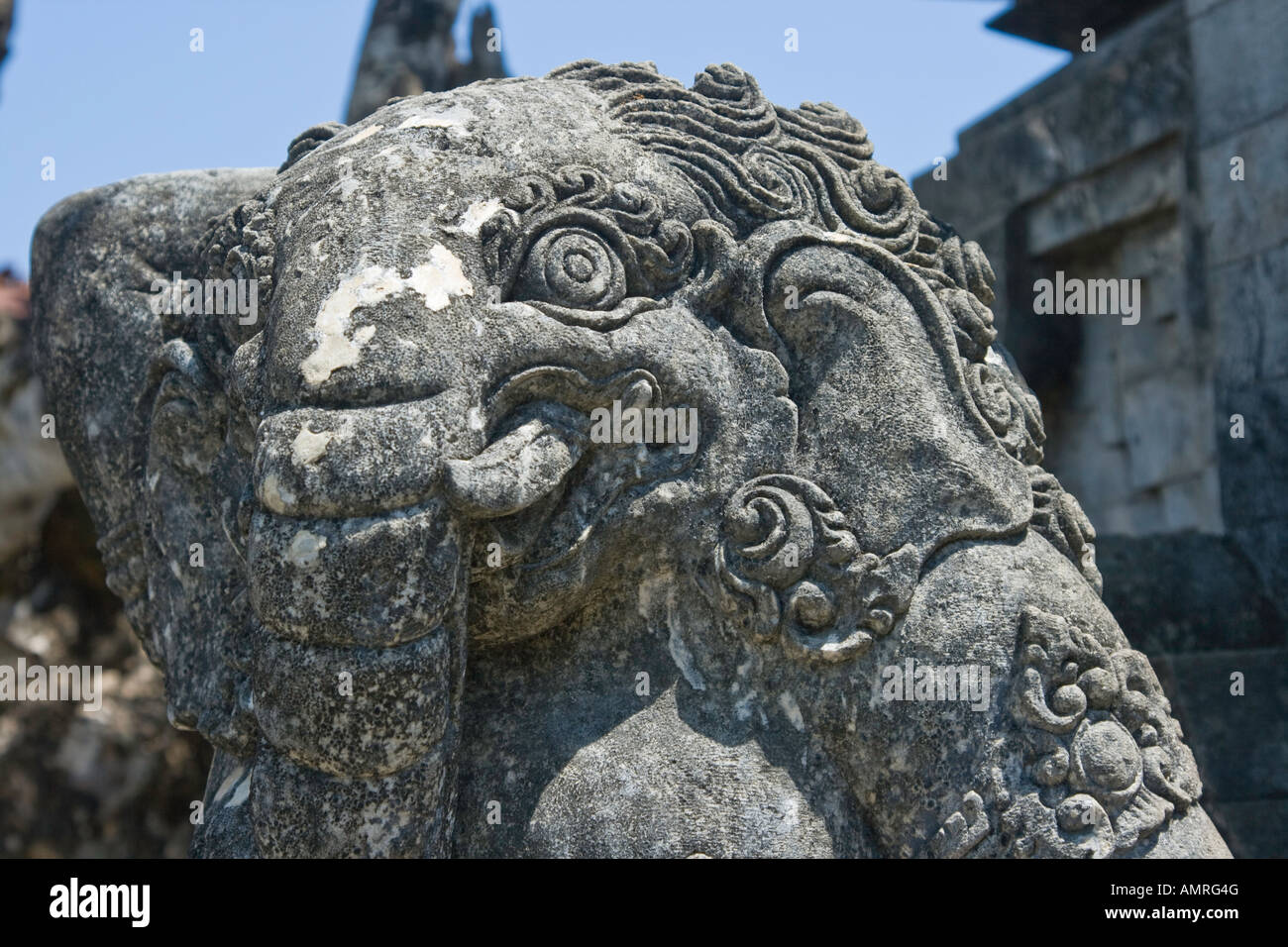 Geschnitzten Stein Elefant Schnitzerei Ulu Watu Hindu Tempel Bali Indonesien Stockfoto