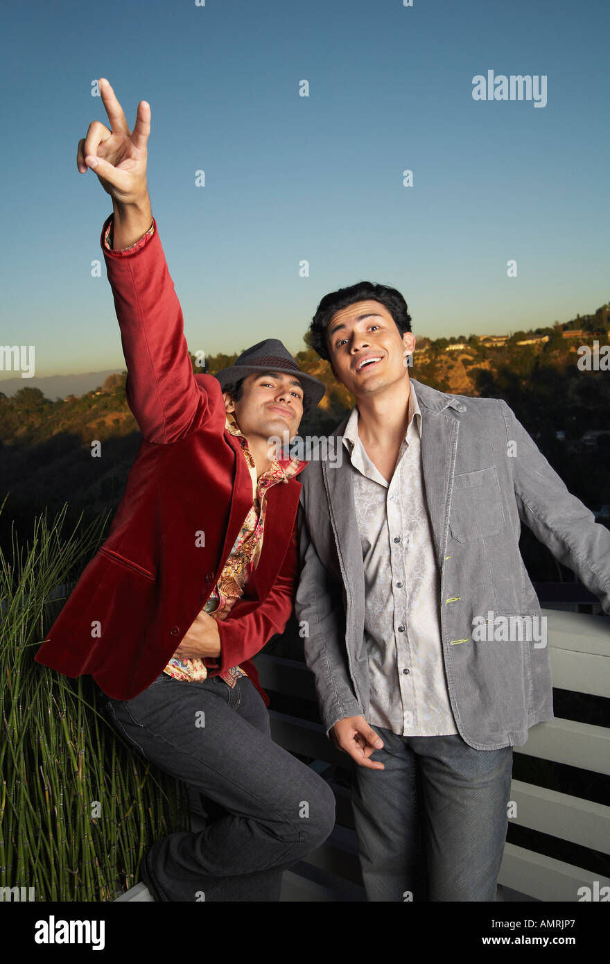 Porträt der Männer im freien Stockfoto