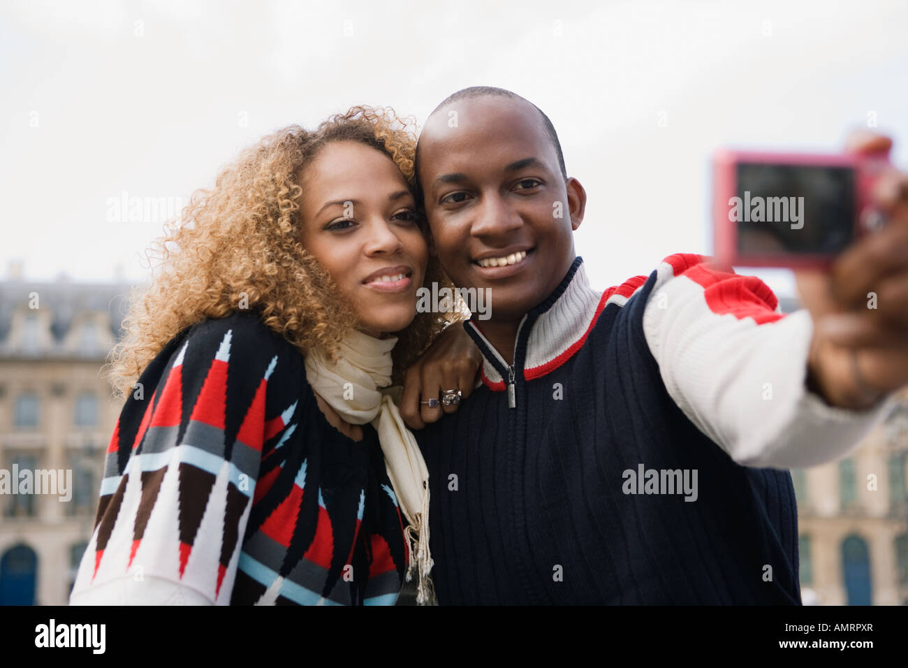 African paar nehmen eigene Foto Stockfoto