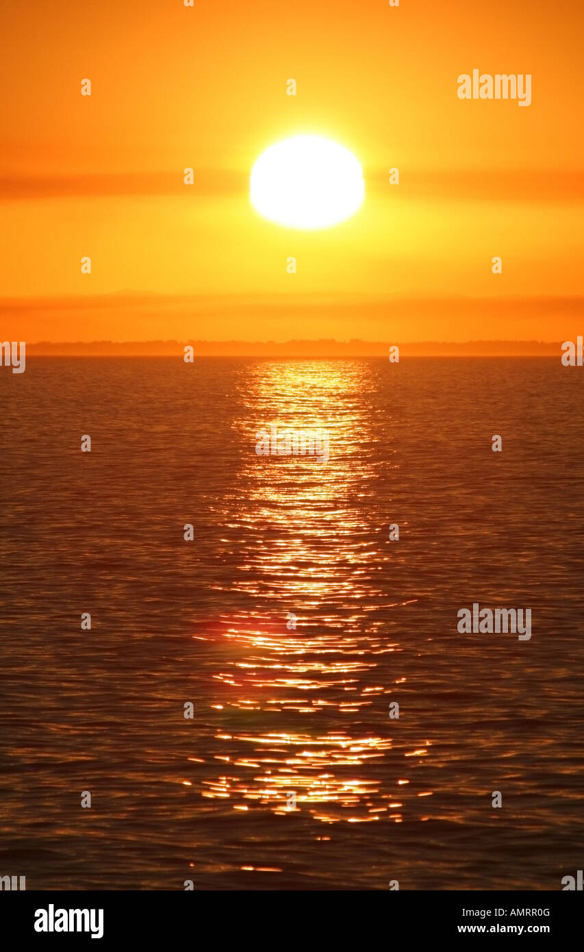 Sonnenuntergang über die Bucht von Magneten, Bank-Halbinsel Stockfoto