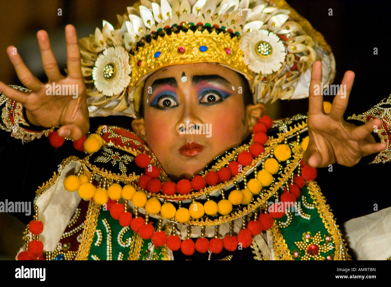 Krieger Tänzerin Ubud Palast Leistung Bali Indonesien Stockfoto