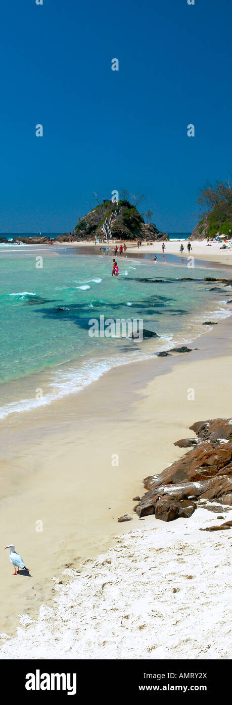 Panorama der Pass und Clarkes Beach in Byron Bay, New South Wales Australien Stockfoto