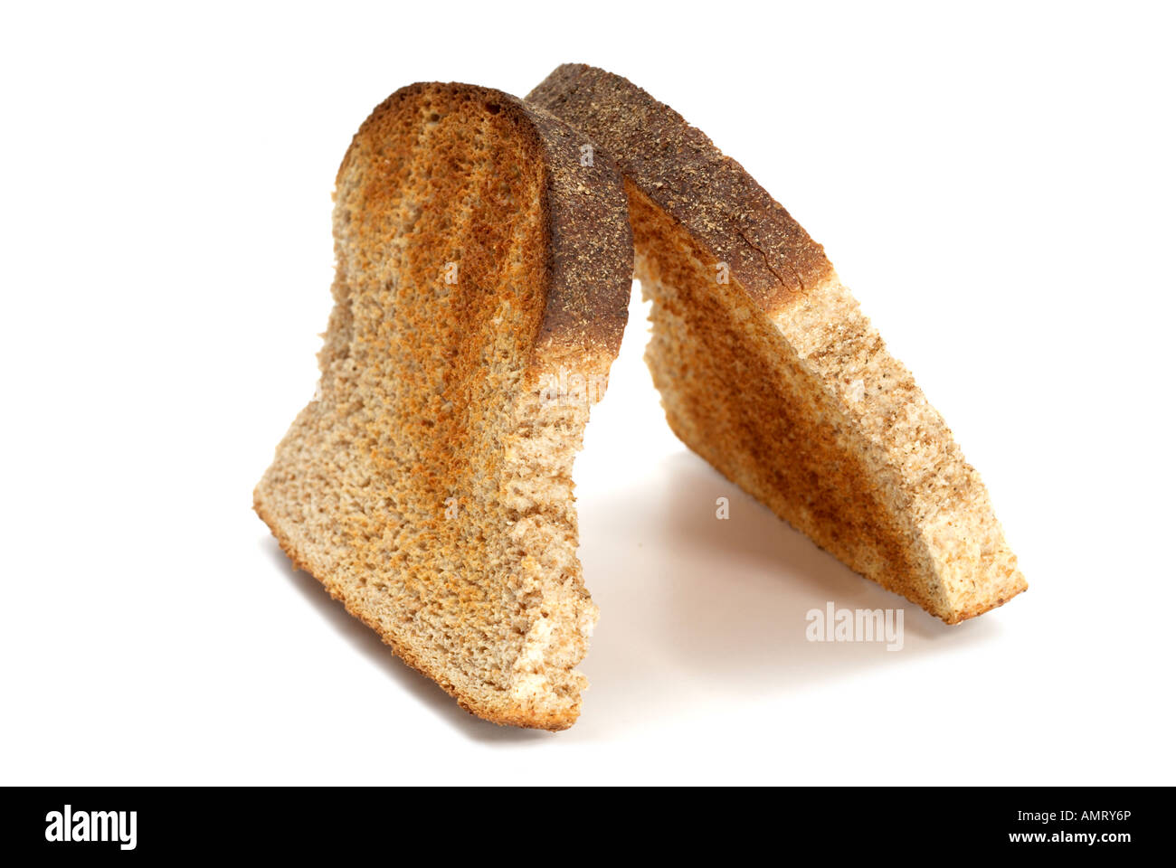 Zwei Scheiben Vollkorn toast Stockfoto