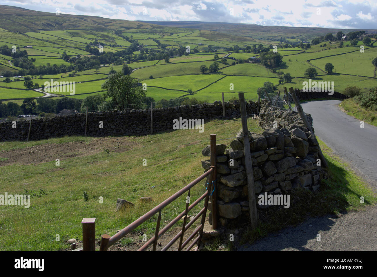 Landschaft Masham Moor Nidderdale Stockfoto