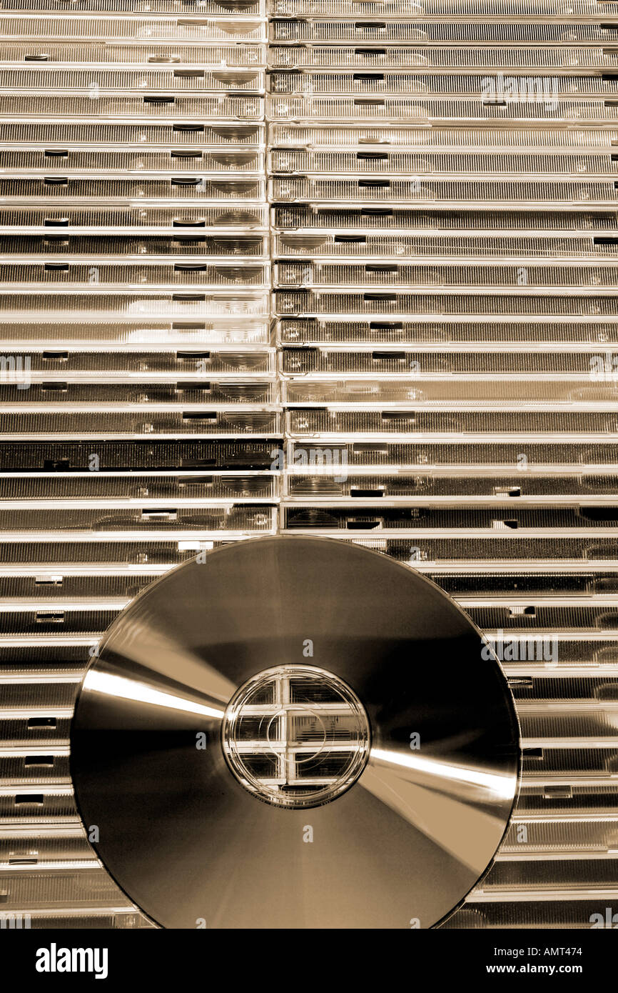 CD und CD-Hüllen Stockfoto