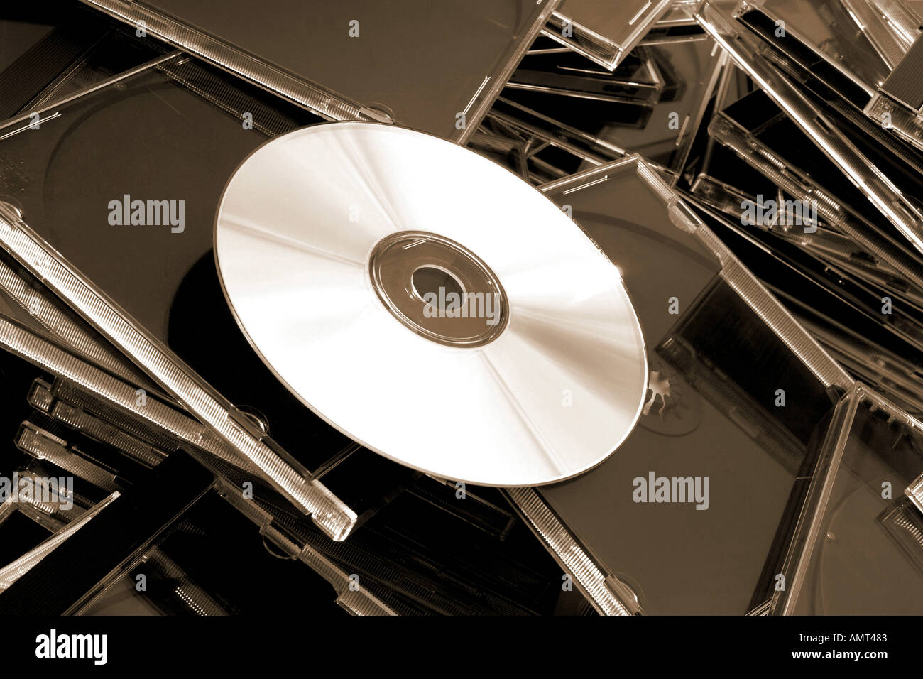 CD auf cd-Covern Stockfoto