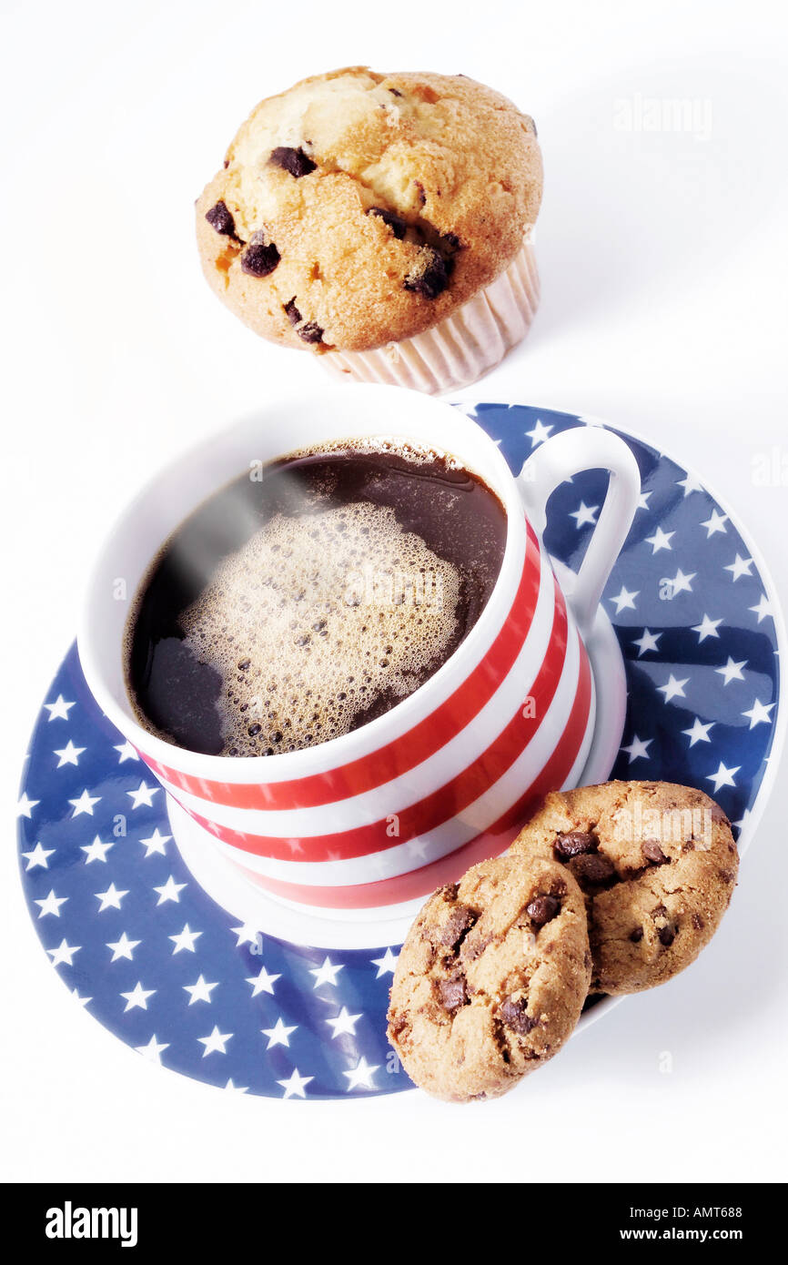 Kekse und Kaffee Stockfoto