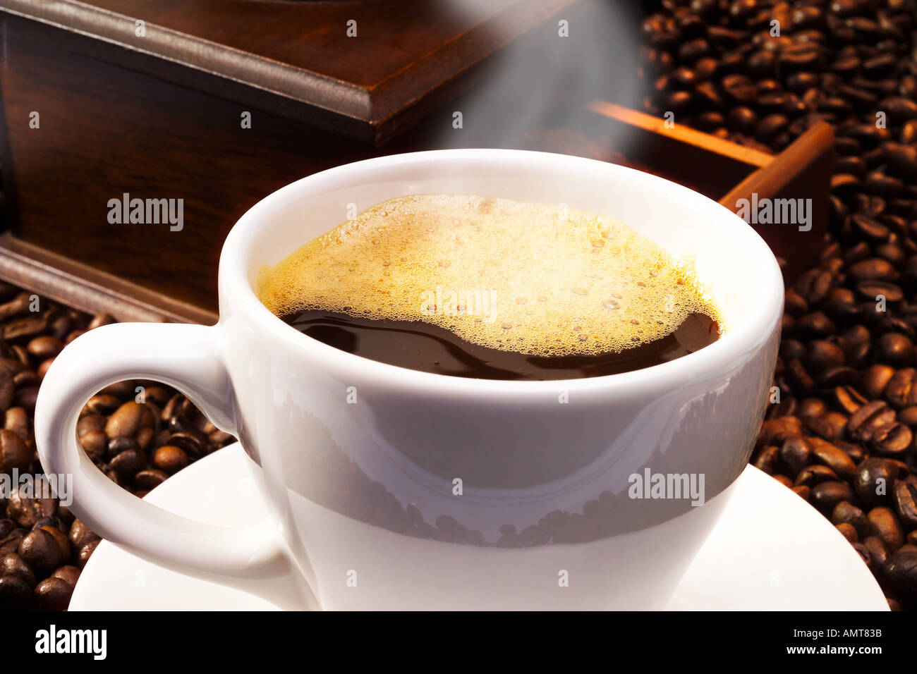 Tasse Kaffee, Nahaufnahme Stockfoto