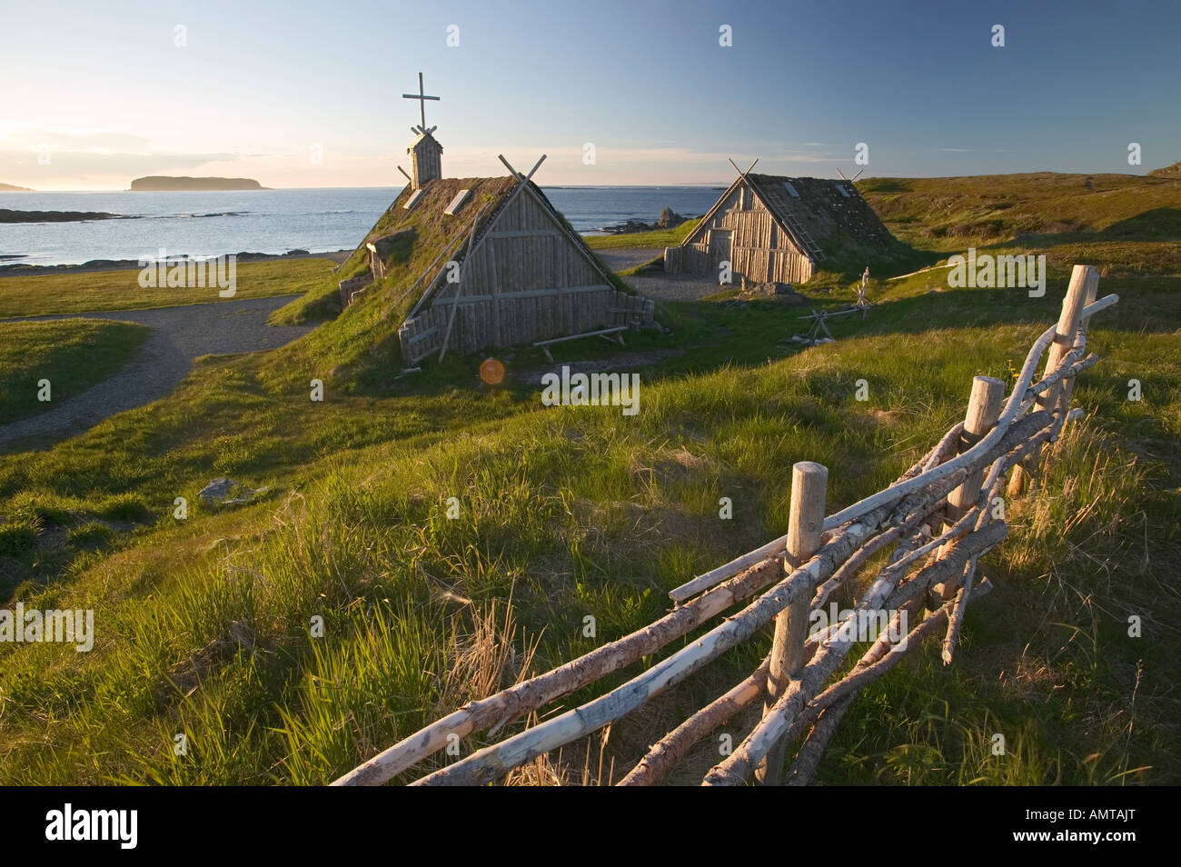 Kanada, Neufundland, Norden der Halbinsel, Viking Trail, Wikinger, Norstead Viking Website, L´Anse-Aux-Meadows, Stockfoto