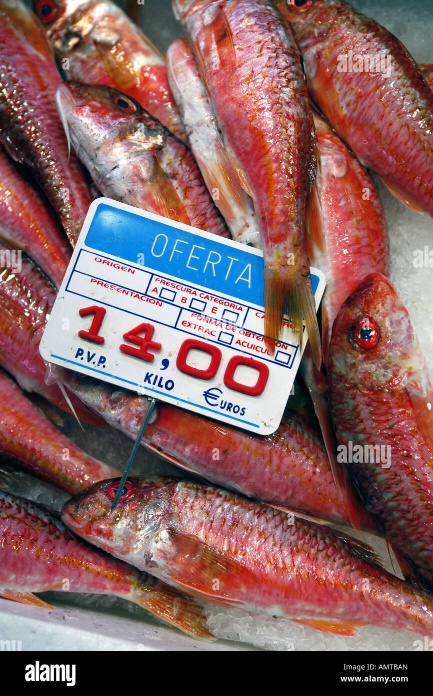 Mercado De La Cebada Fischmarkt, Madrid, Spanien Stockfoto