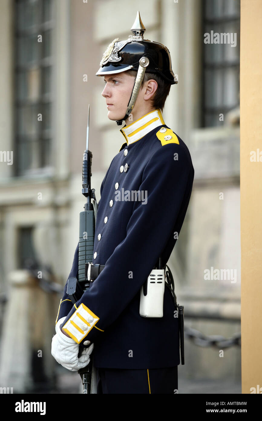 Royal Guard, Stockholmer Schloss Stadsholmen, Stockholm, Schweden Stockfoto