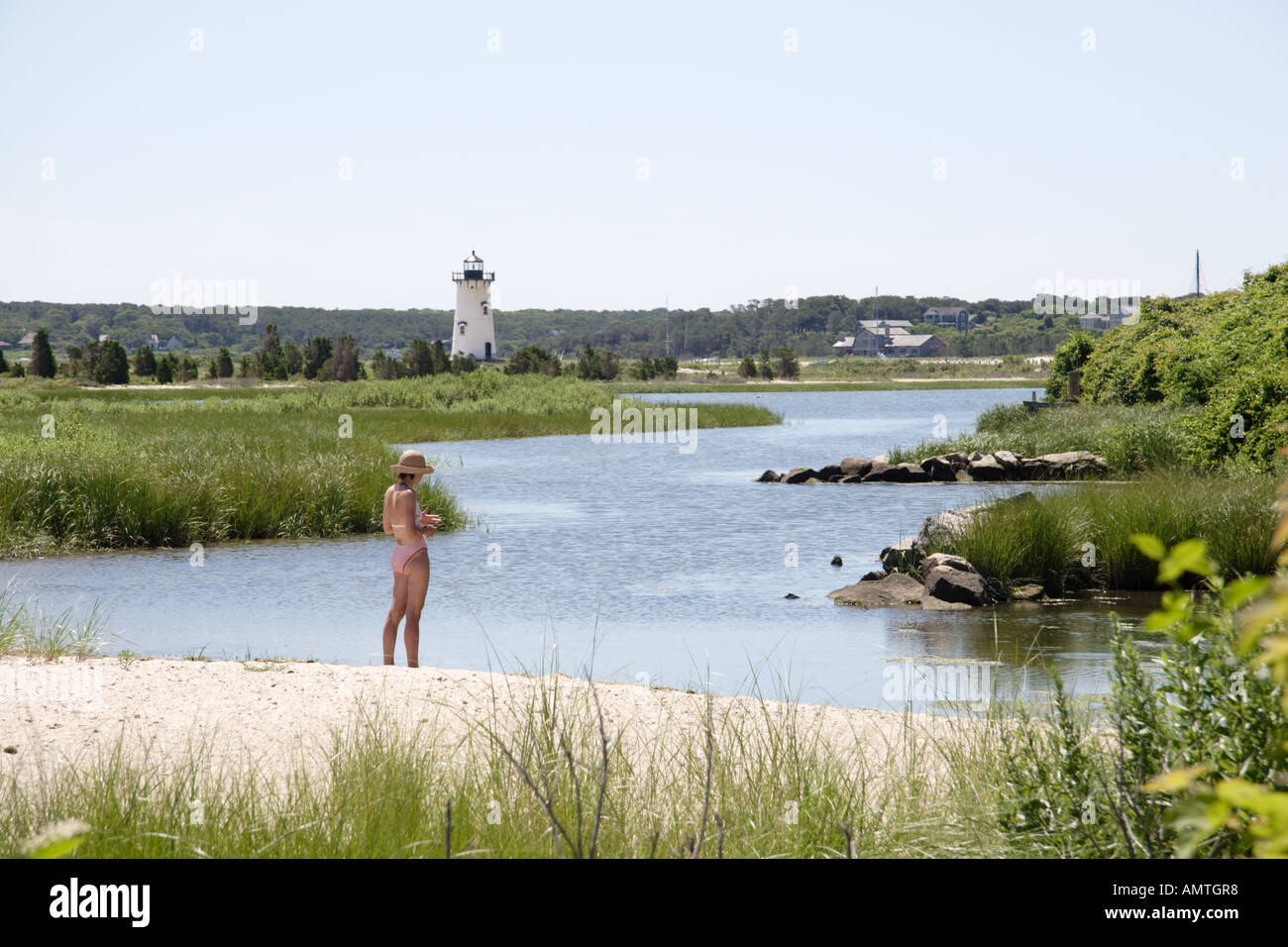 Edgartown Leuchtturm Martha es Vineyard Stockfoto