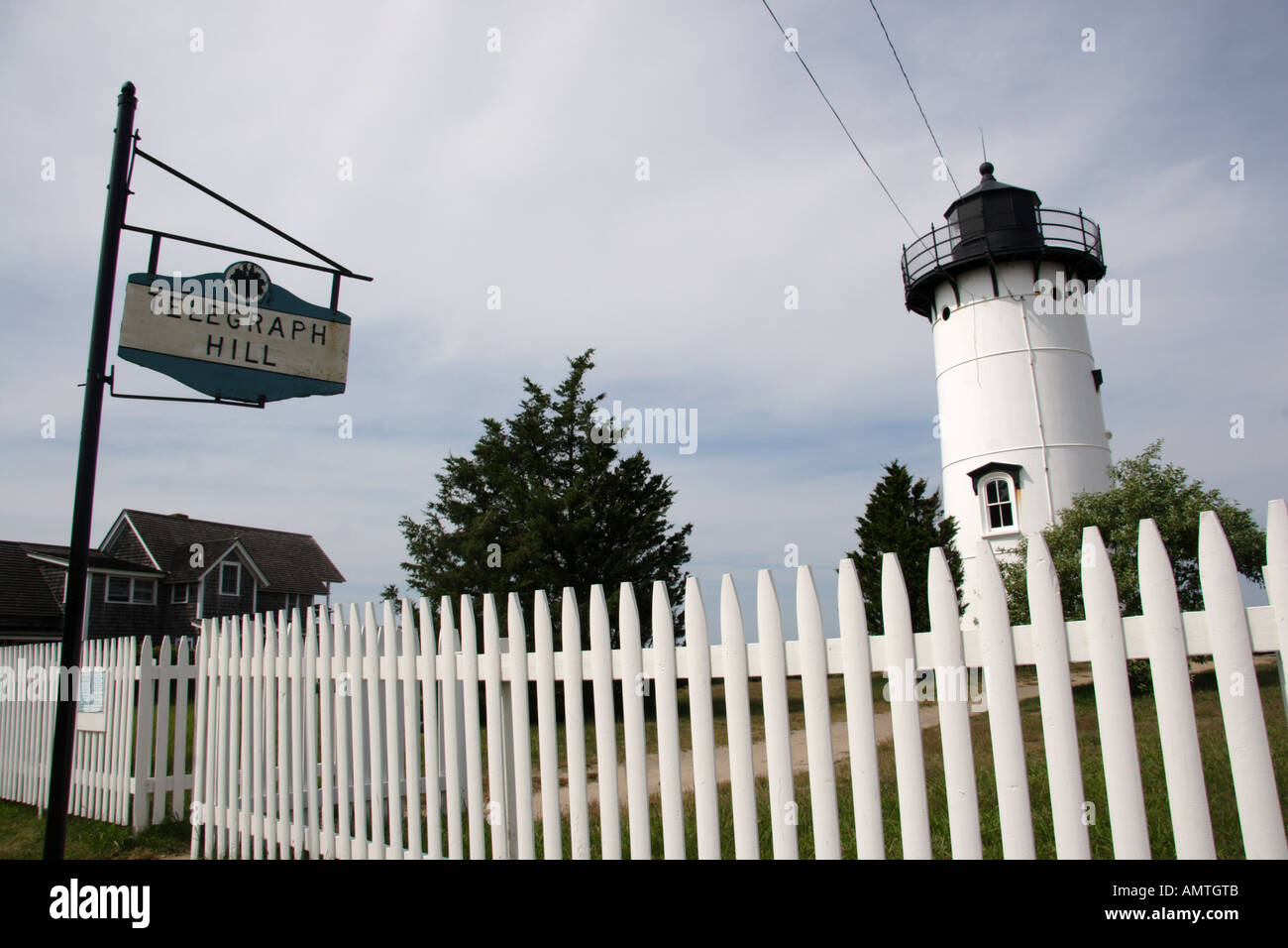 Leuchtturm auf Martha's Vineyard, Cape Cod Stockfoto