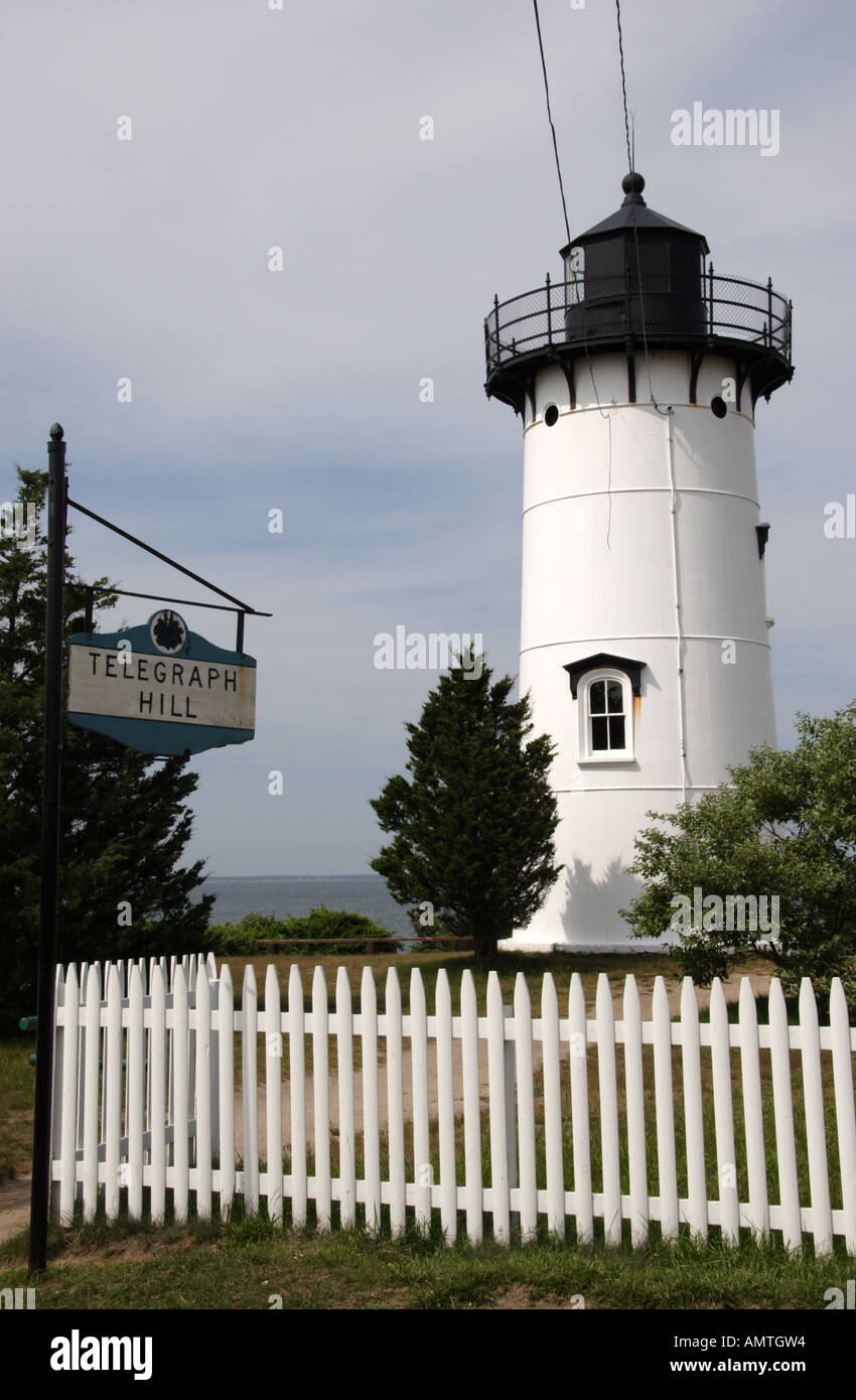Leuchtturm auf Martha's Vineyard, Cape Cod Stockfoto