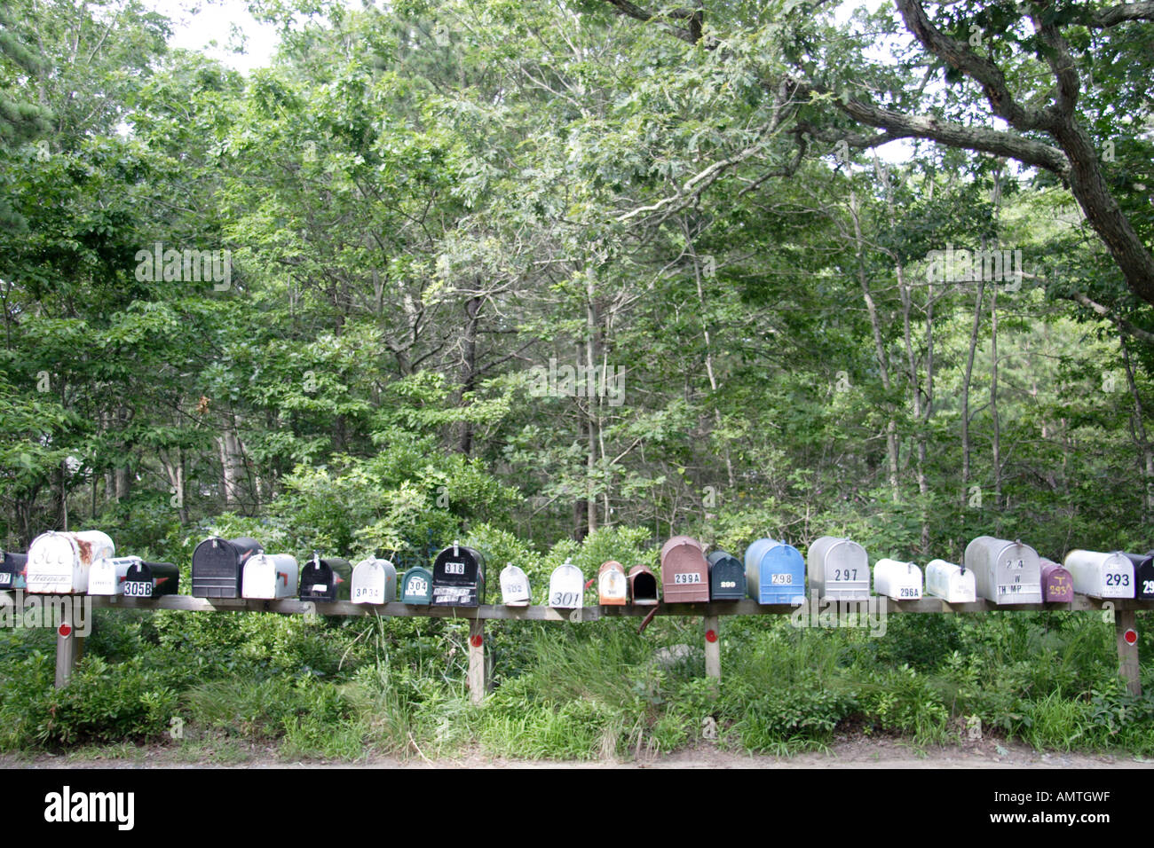 Postfächer in ländlichen Martha es Vineyard Stockfoto