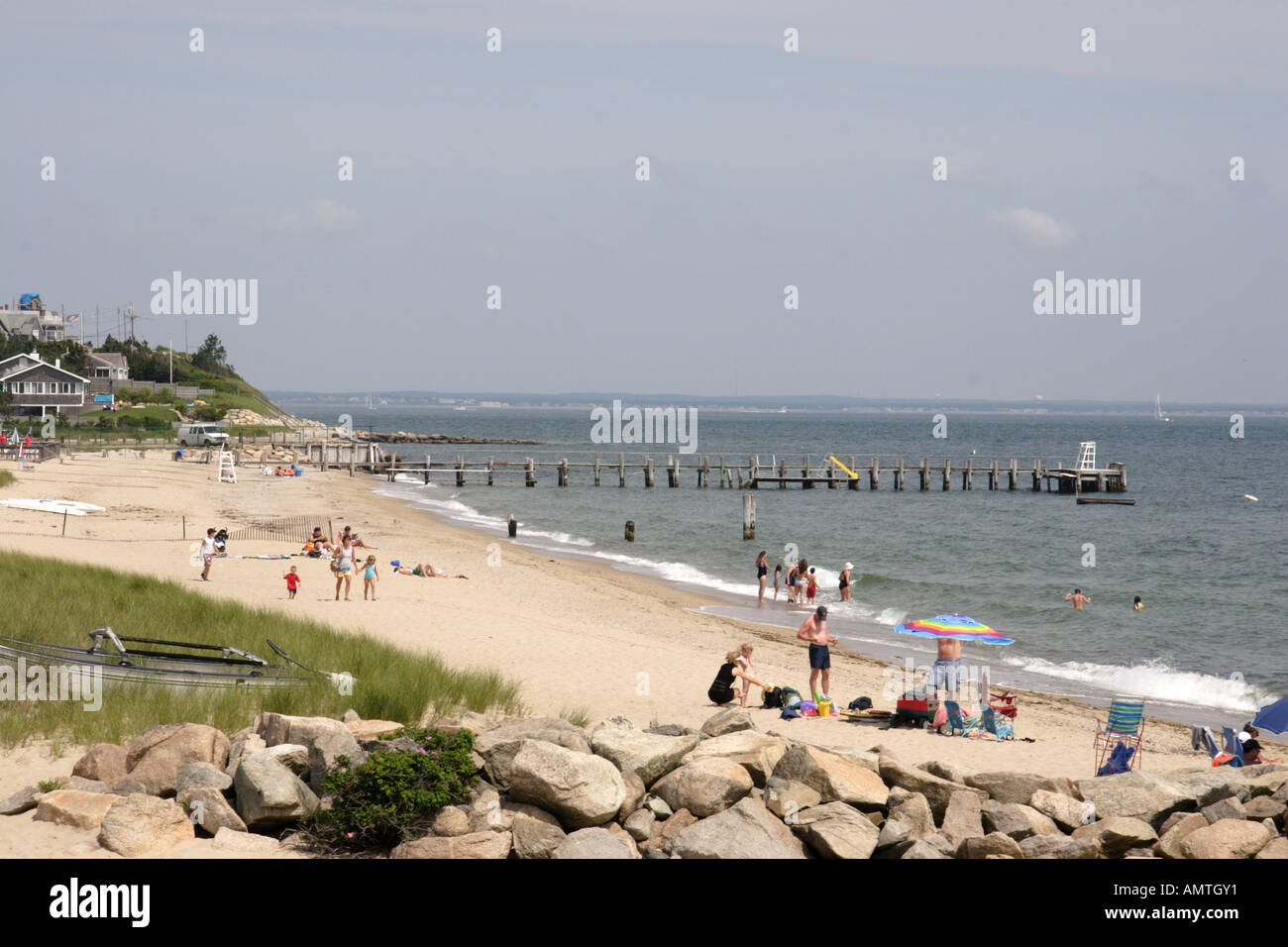 Strand in Oak Bluffs auf Martha's Vineyard Stockfoto