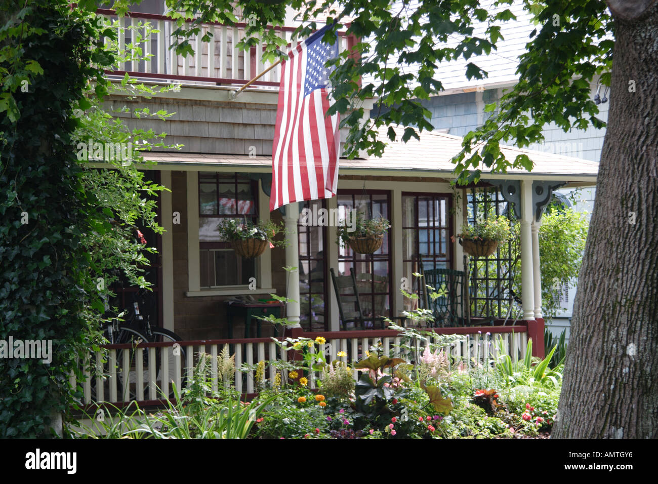 Ferienhaus in Oak Bluffs, Martha's Vineyard Stockfoto