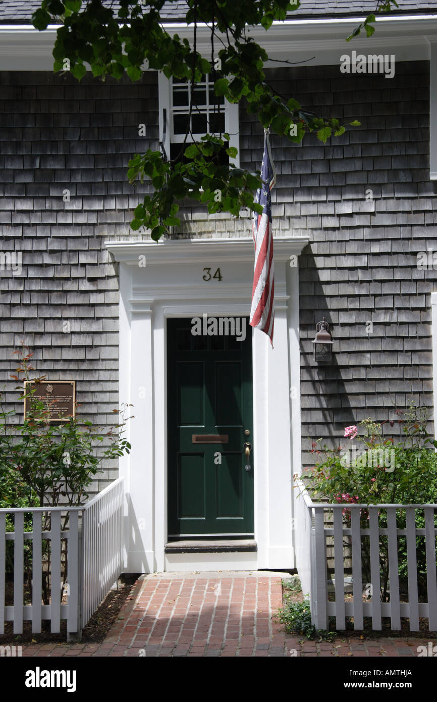 Tür in Edgartown, Martha es Vineyard Stockfoto