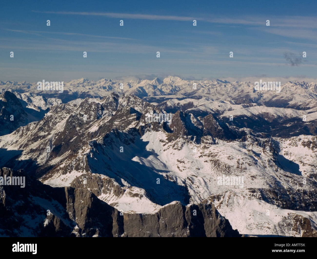 Karnischen Alpen Coglians Berg mit Schnee - Italien Stockfoto