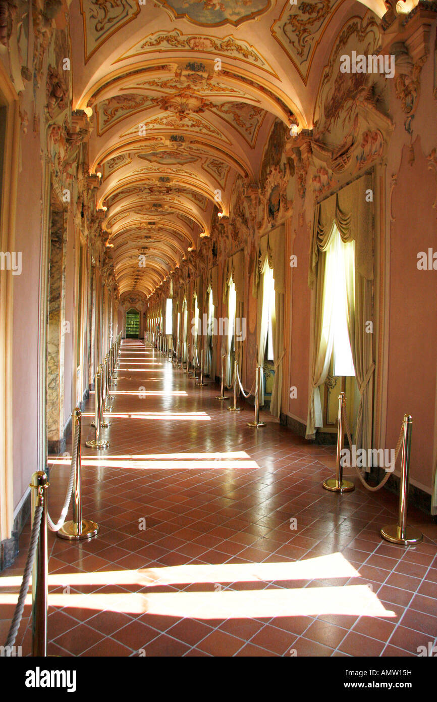 Prächtige Rokoko Galerie Pinacoteca Civiva e Galleria Di Arte Contemporanea, im Museum, Palazzo Pianetti.Jesi Le Marche Italien Stockfoto