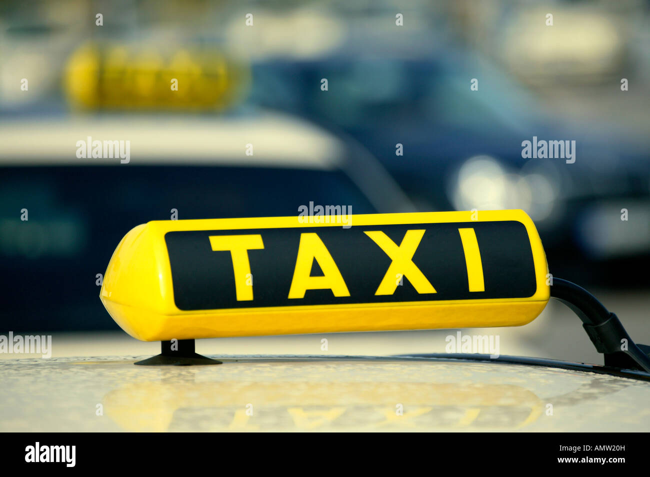 Deutsche Taxistand Stockfoto