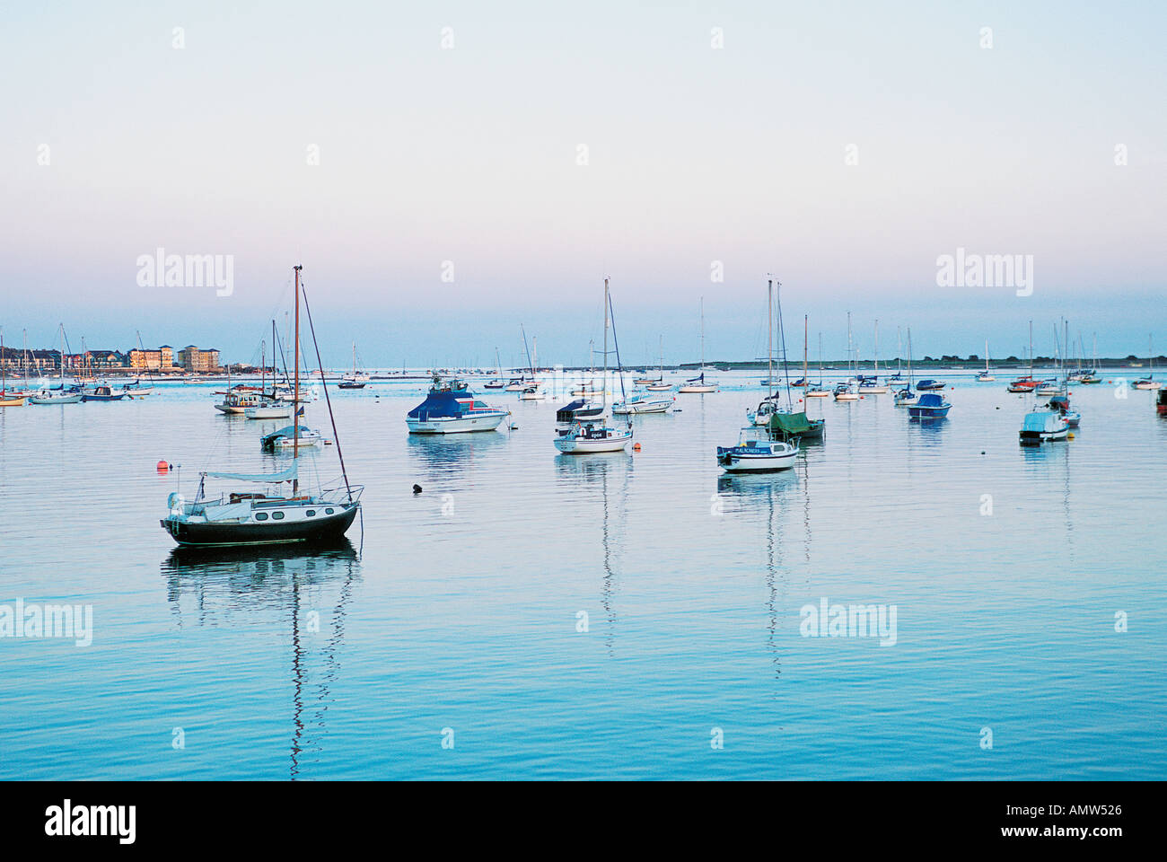 Ein Sommer-Dämmerung über der Mündung des Flusses Exe Starcross in der Nähe von Exeter Devon Great Britain Stockfoto