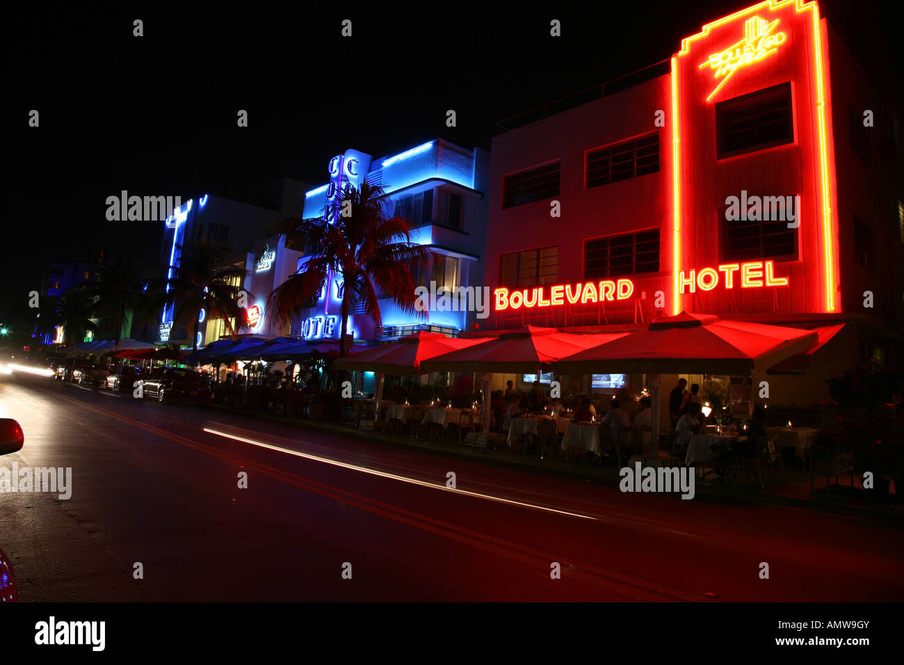 Ocean Drive Colony Hotel Miami Beach Art Deco Stockfoto