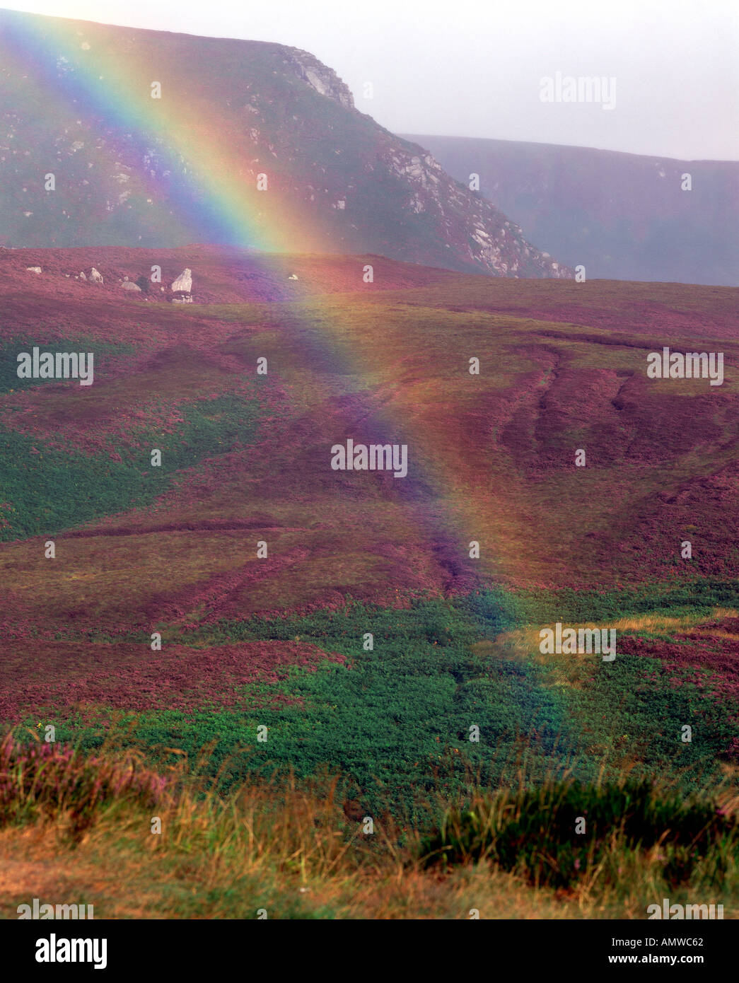 Regenbögen Ende Co Wicklow Irland Stockfoto