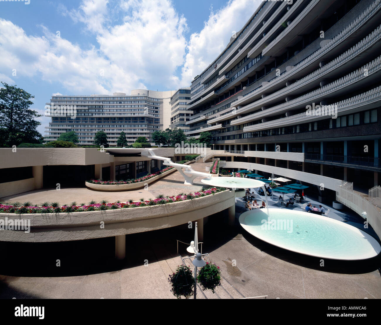 Watergate-Komplex, Washington D.C., 1960-1971. Gesamten Exterieur. Architekt: Luigi Moretti Stockfoto