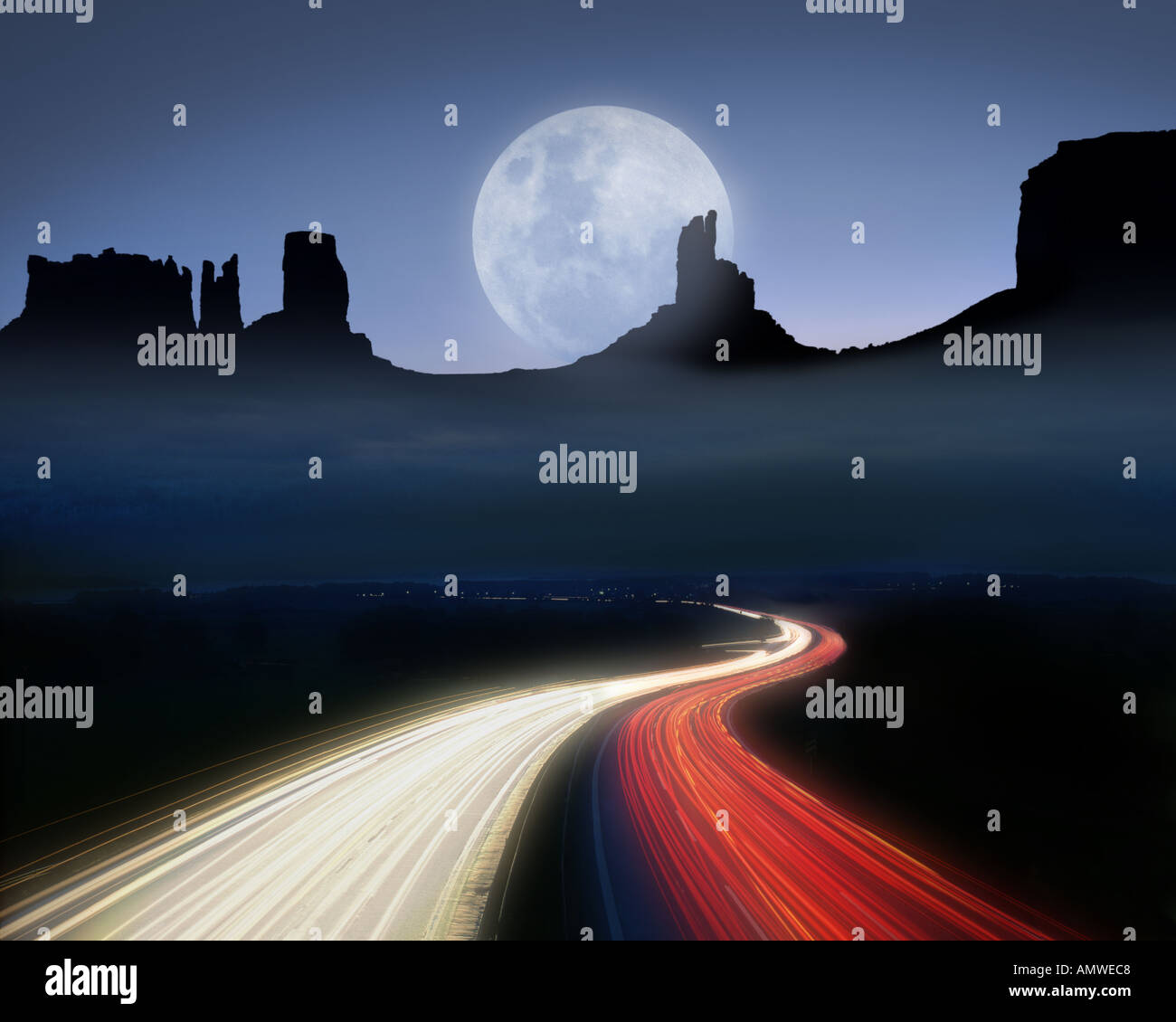 USA - digitale Konzept basierend auf Monument Valley Stockfoto