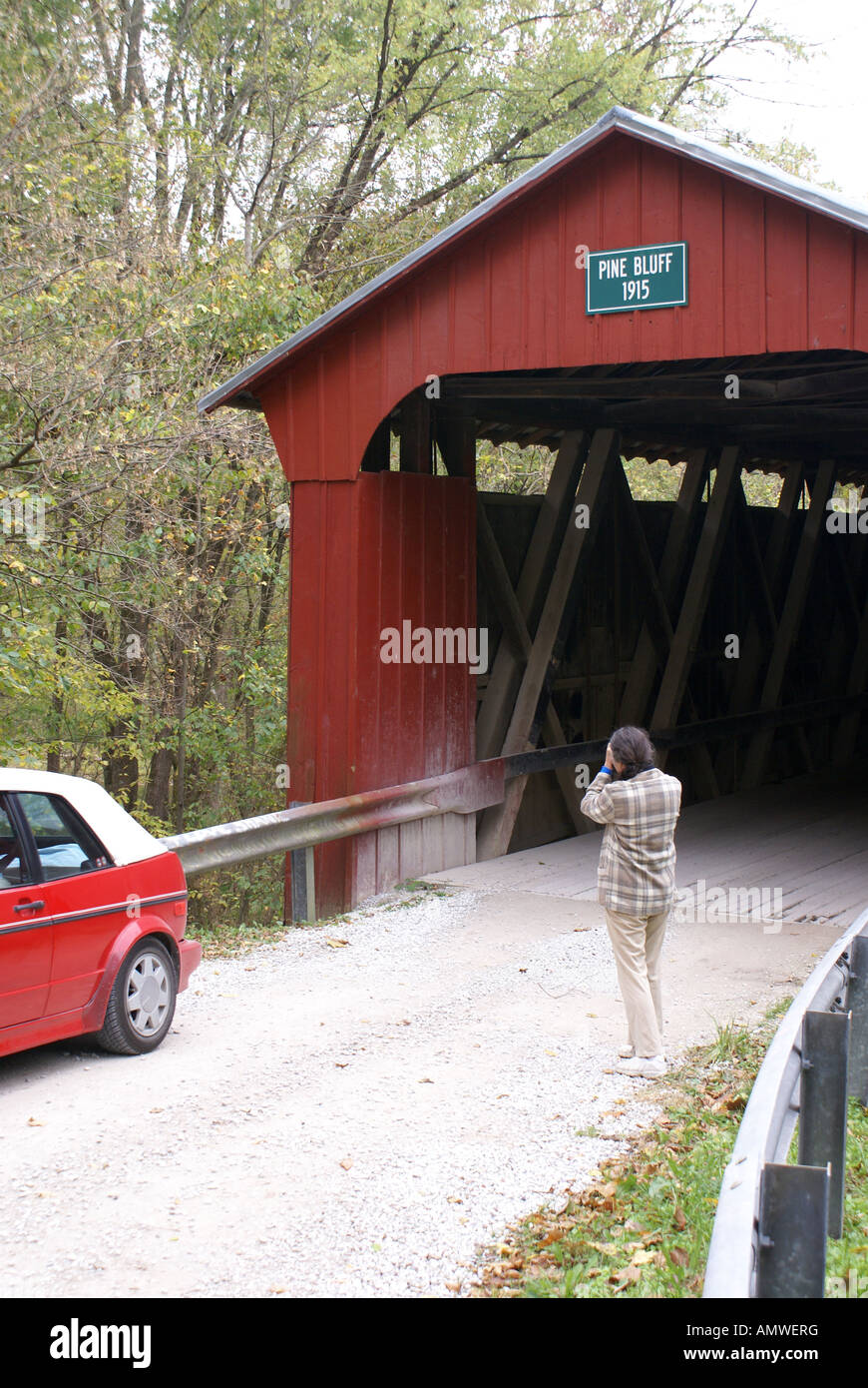 Überdachte Brücke Stockfoto