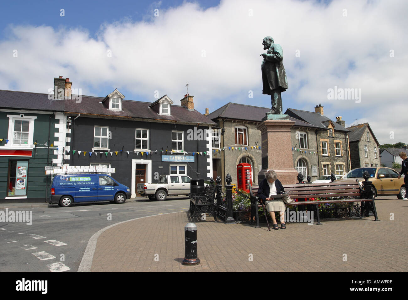 Tregaron Stadtzentrum ist eine ländliche Kleinstadt in Ceredigion West Wales Stockfoto