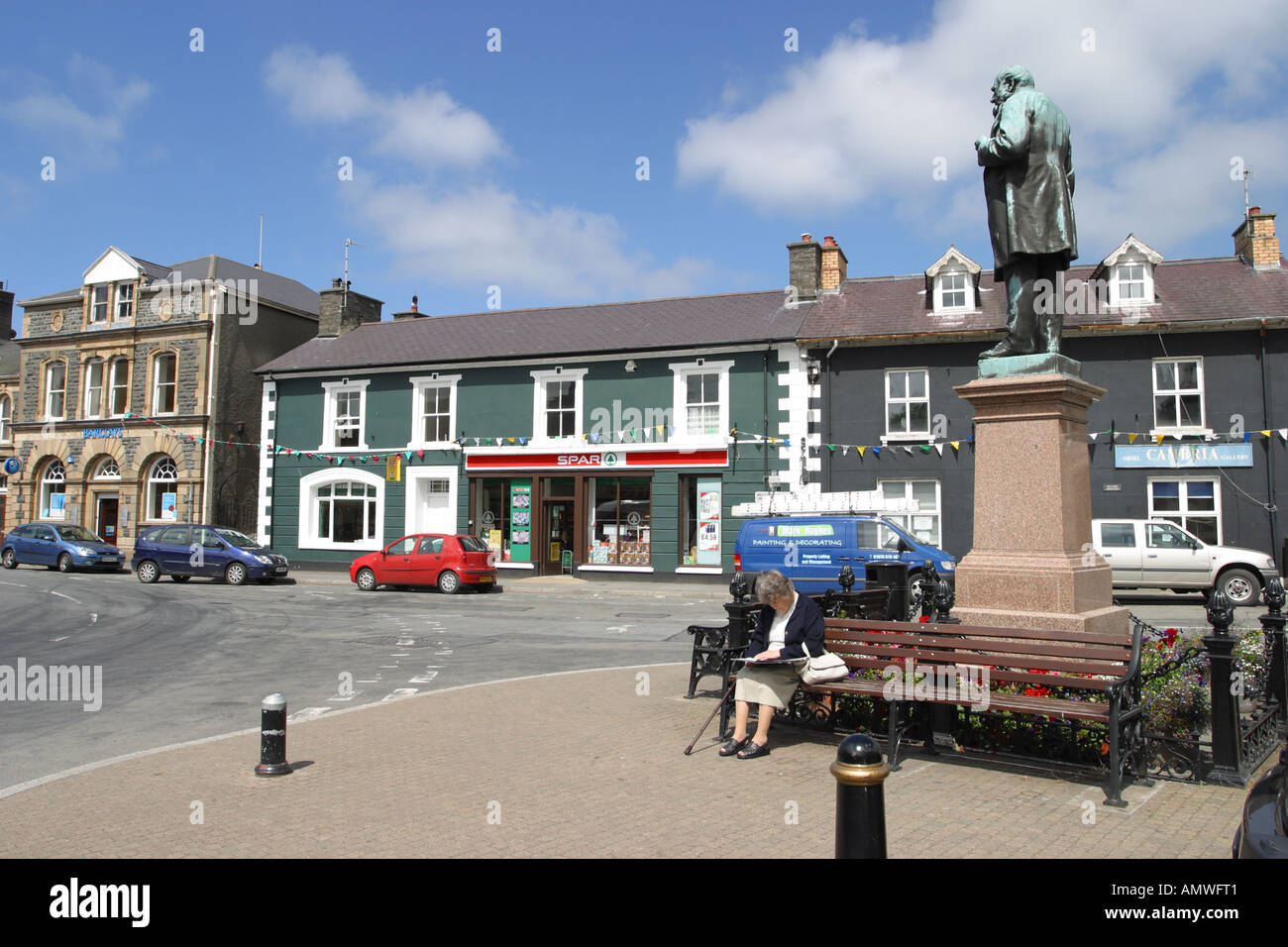 Tregaron Stadtzentrum ist eine ländliche Kleinstadt in Ceredigion West Wales Stockfoto