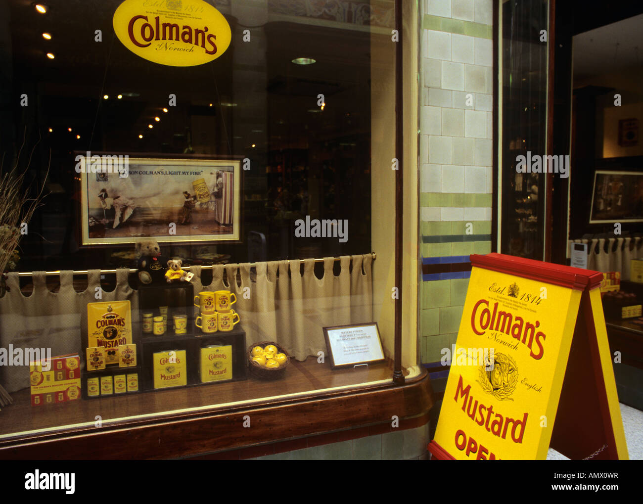 Colmans Senf Shop und Museum in Royal Arcade-Norwich Stockfoto