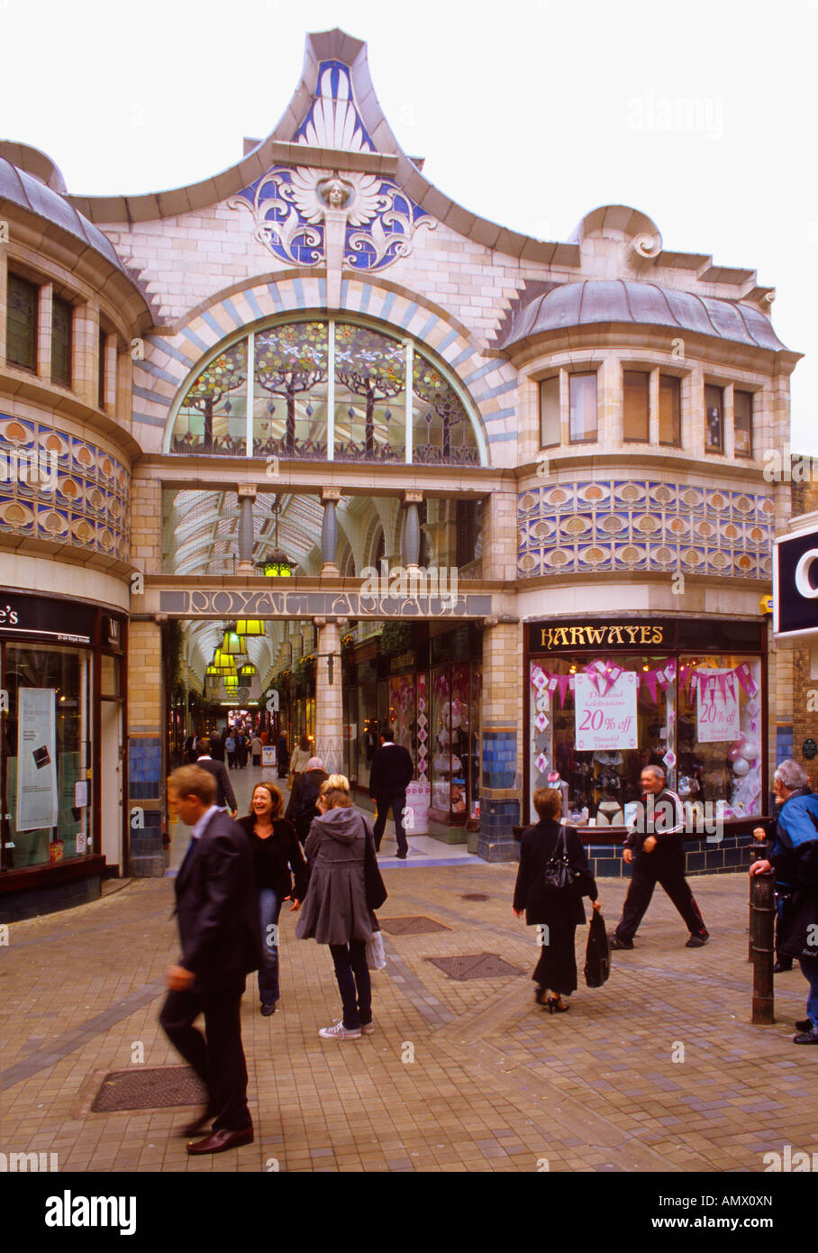 Royal Arcade in zentralen Norwich Stockfoto
