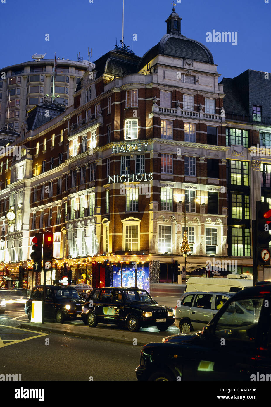 Knightsbridge, Harvey Nichols an Weihnachten Stockfoto