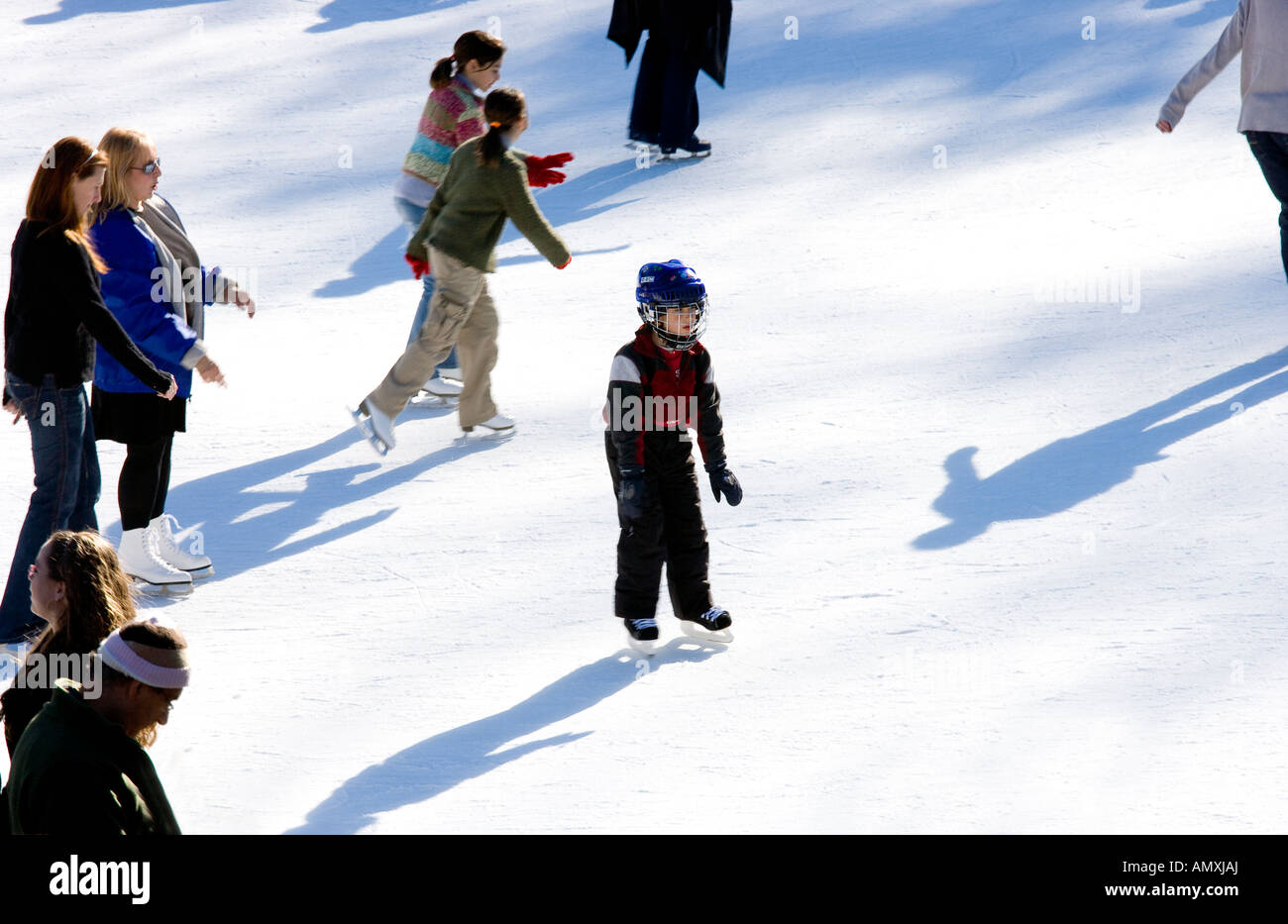 Eisläufer im Central park Stockfoto