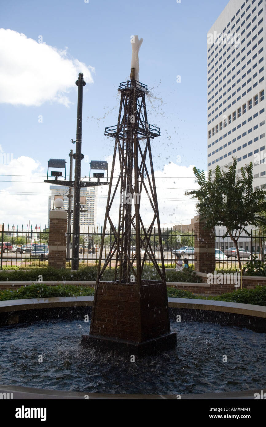 Ölplattform Statue Houston, Texas, Vereinigte Staaten von Amerika. Stockfoto