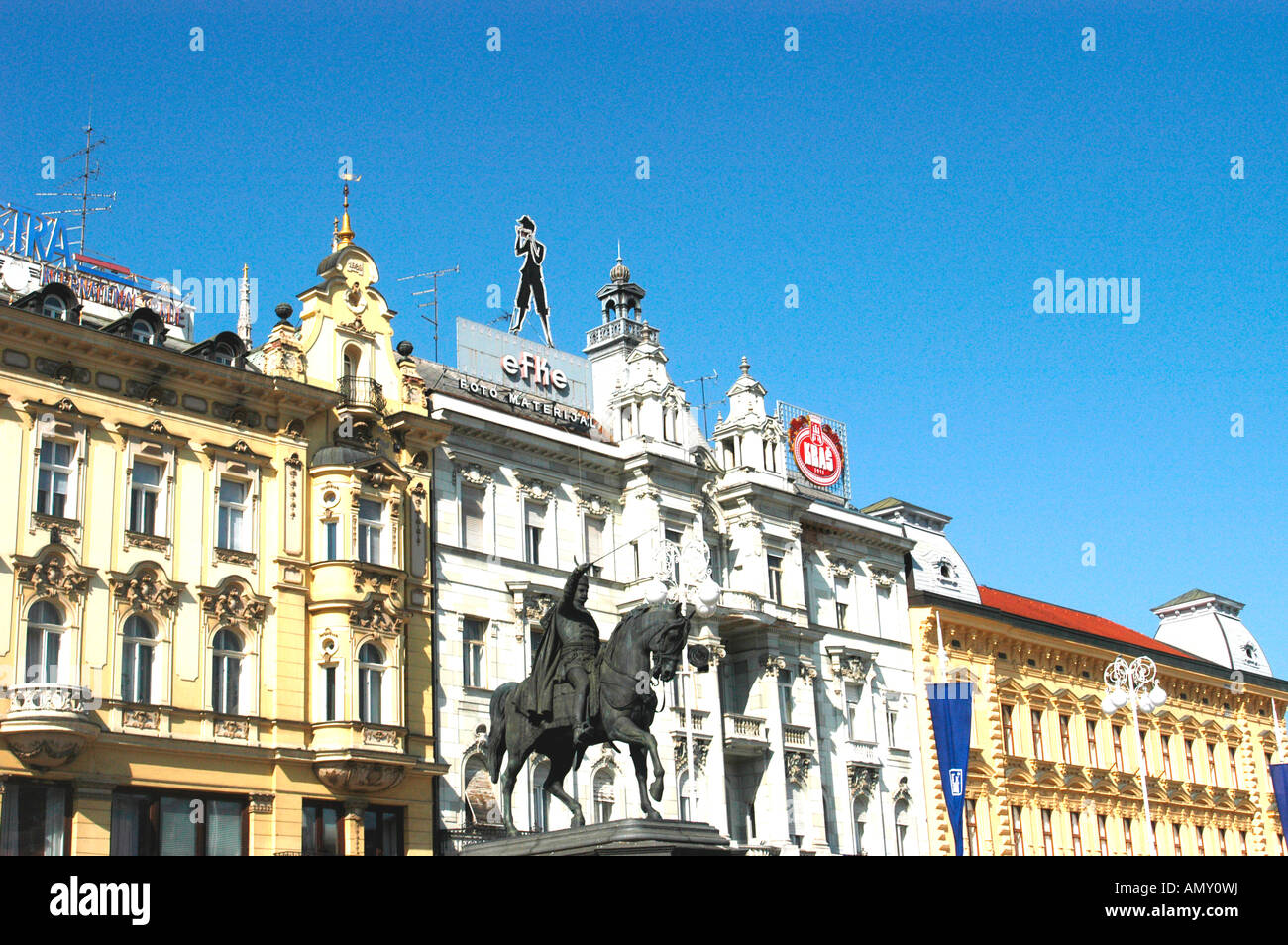 Bana Josipa Jelacica quadratische Zagreb Kroatien Stockfoto