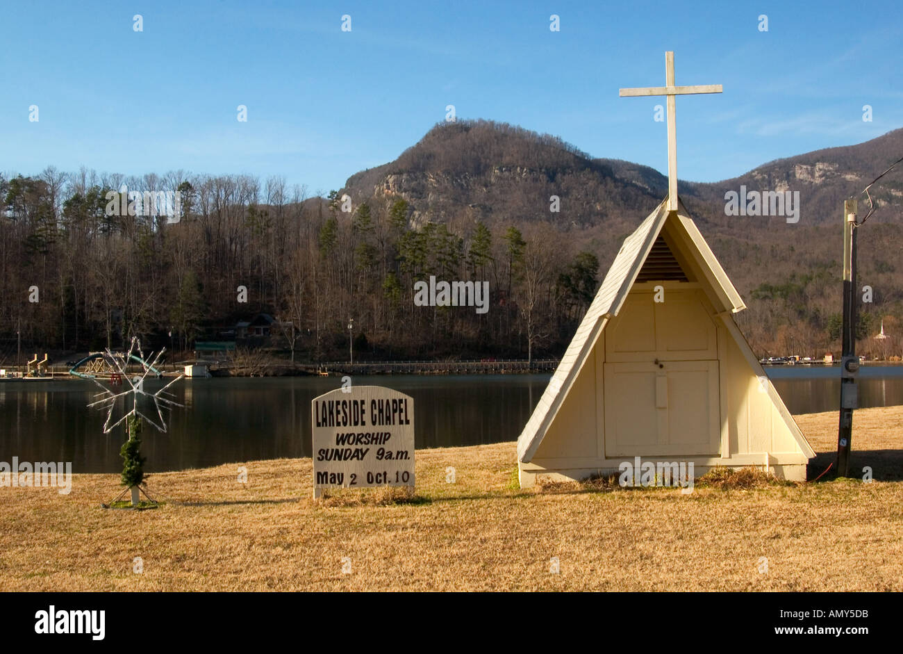 Kapelle am See Lake Lure North Carolina USA Stockfoto