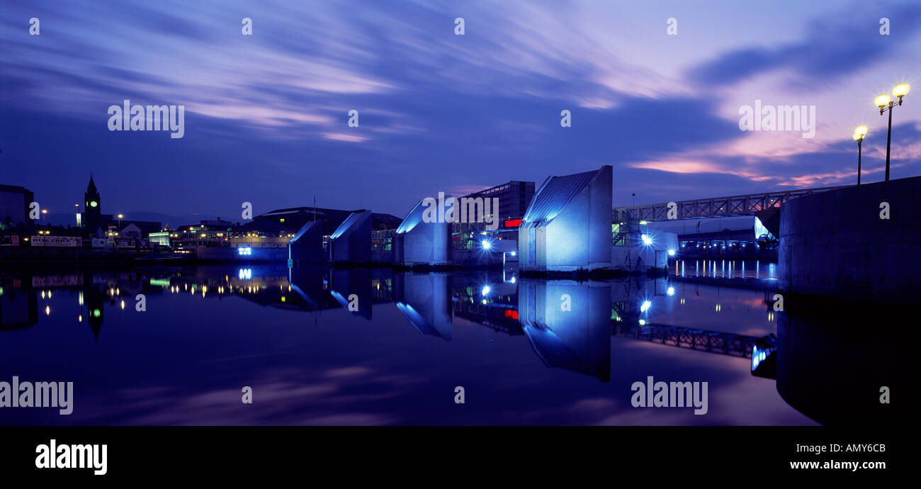 Langanside Wehr Belfast Nordirland Stockfoto