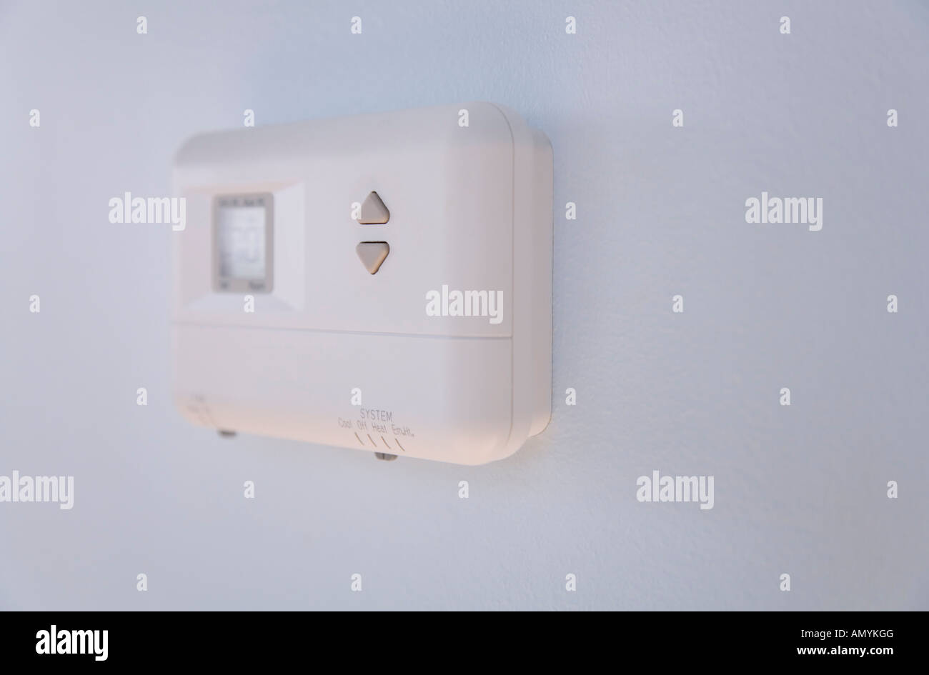 Nahaufnahme des Thermostats Stockfoto