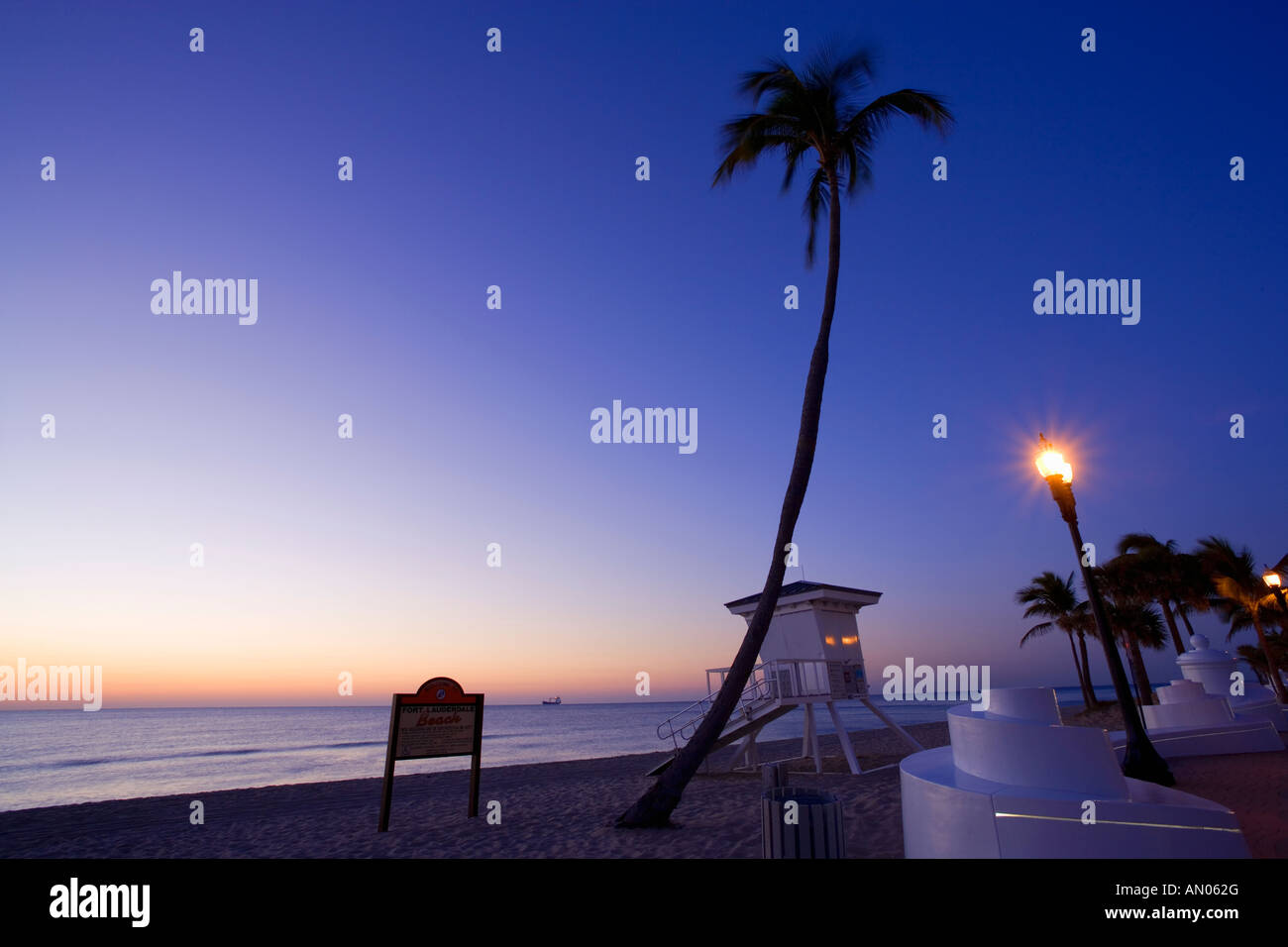 Am frühen Morgen am Strand von ft. Lauderdale, Florida Stockfoto