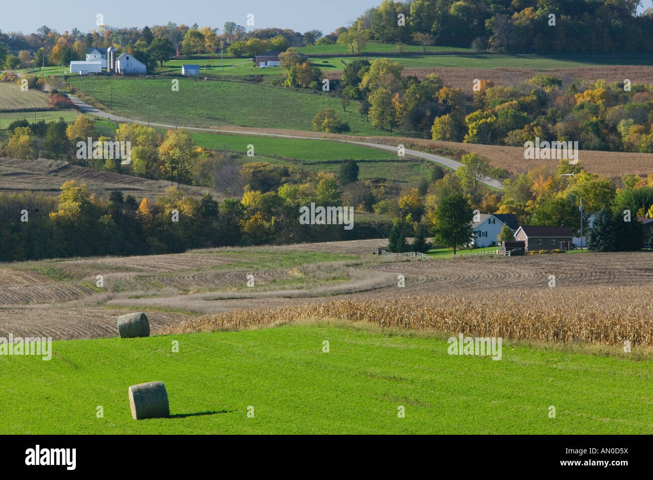 USA, IOWA, Rickardsville: Auf dem Bauernhof / Feld entlang RT. 52 / nordöstlichen Iowa Stockfoto