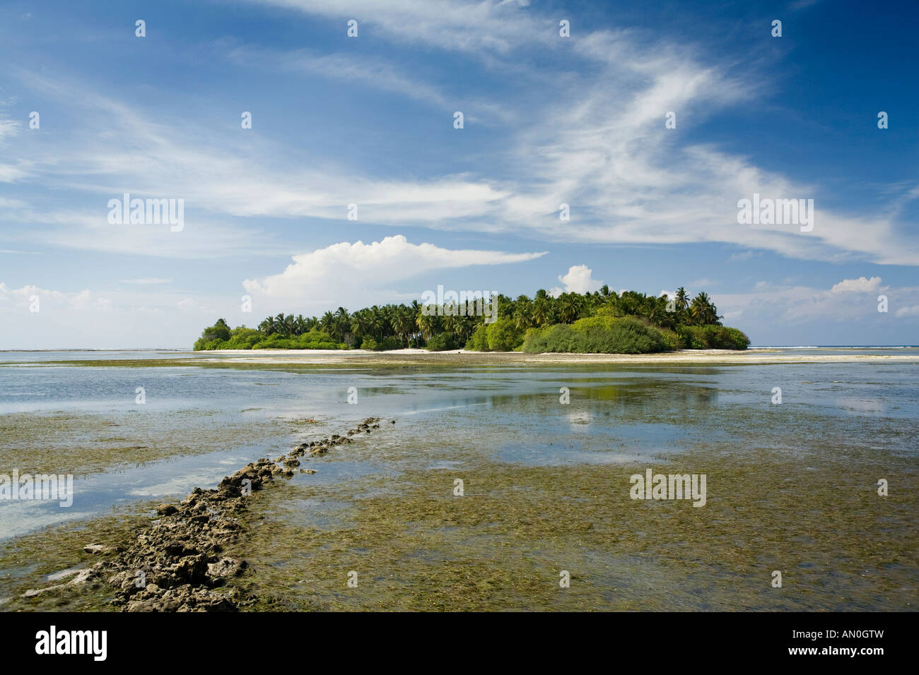 Malediven-Addu Atoll Feydhoo Westküste Dhiguhura island Stockfoto