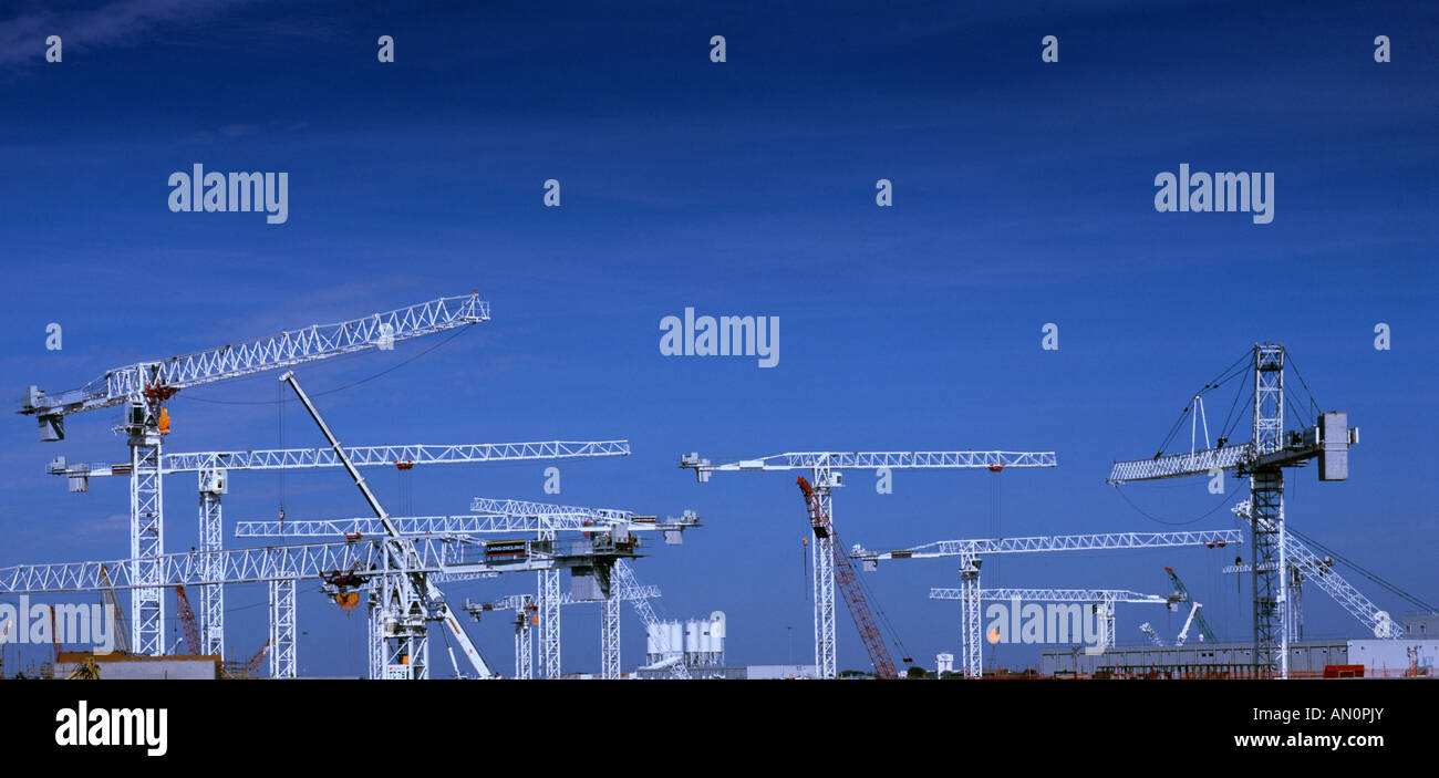 Cranes Bau Bau von Terminal 5 in Heathrow Stockfoto